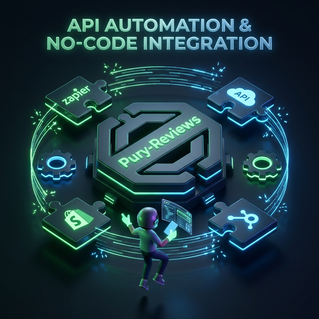 API & No-Code-Integration für Pury-Reviews